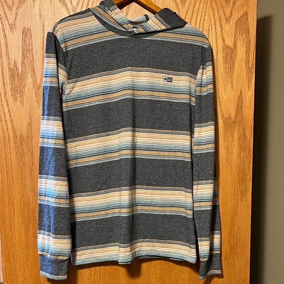 Salty Crew Other - Salty Crew Blue and Tan Striped Hoodie